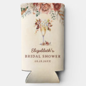 Bloemige Terracotta Boho Bruiloftsfeest Seltzer Blikjeskoeler (Achterkant)