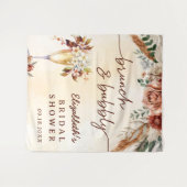 Bloemige Terracotta Boho Bruiloftsfeest  Wandkleed (Voorkant (horizontaal))