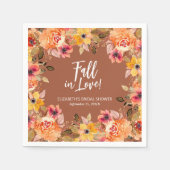 Bloemige Terracotta Bruiloftsdouche om Verliefd te Servet (Voorkant)