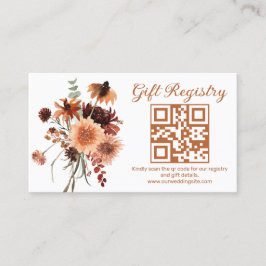 bloemige terracotta cadeau registratie qr code bru informatiekaartje