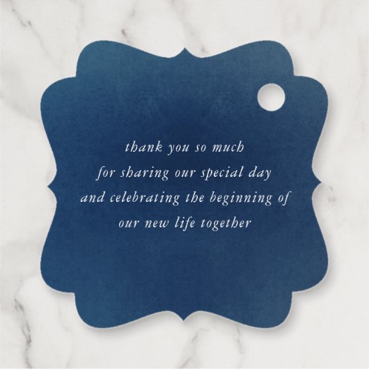 Bloemige Terracotta Navyblauwe Boho Trouw Dank Je Bedankjes Labels (Achterkant)