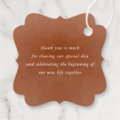 Bloemige Terracotta Witte Boho Trouw Dank Je Bedankjes Labels (Achterkant)