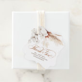 Bloemige Terracotta Witte Boho Trouw Dank Je Bedankjes Labels (In situ)