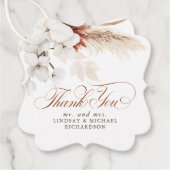 Bloemige Terracotta Witte Boho Trouw Dank Je Bedankjes Labels (Voorkant)