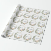 Bloemige thank you sticker cadeaupapier (Uitgerold)