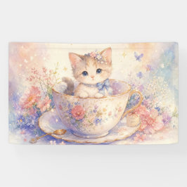 Bloemige Theekom Kitten Spandoek