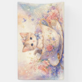 Bloemige Theekom Kitten Spandoek (Verticaal)