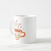 Bloemige theekop koffiemok (Voorkant links)