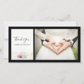 Bloemige Theekop met Roze Rozen Trouw Bruidsboeket Bedankkaart (Voorkant)