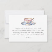 Bloemige theeparty voor bruidsdouches | Romantisch Bedankkaart (Achterkant)