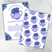 Bloemige Theepot 70e Verjaardagskaart Shower per P Kaart