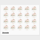 Bloemige Theetuin Verjaardagsfeestje Ronde Sticker (Vel)