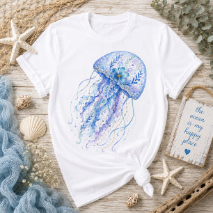 Bloemige Thema Aardewerk Kunst Kwallen  T-shirt
