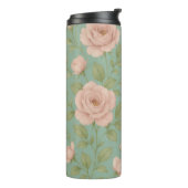 Bloemige thermosbeker vintage (Gedraaid links)