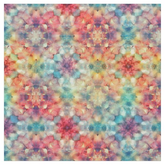 Bloemige Tie-dye Stof (Close Up)