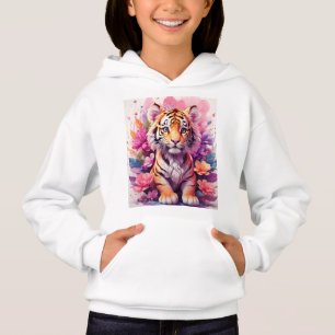 Bloemige Tijger Hoodie - Roze Tijger Spirit Hoodie