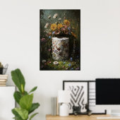 Bloemige Toiletpapierrolprint, Dark Academia Poster (Thuiskantoor)