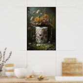 Bloemige Toiletpapierrolprint, Dark Academia Poster (Keuken)