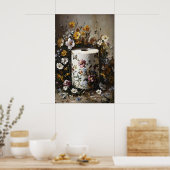 Bloemige Toiletpapierrolprint, Dark Academia Poster (Keuken)