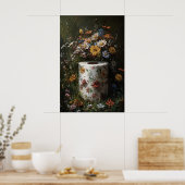 Bloemige Toiletpapierrolprint, Dark Academia Poster (Keuken)