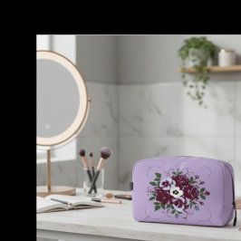 Bloemige toilettas met boeket viooltjes toilettasje
