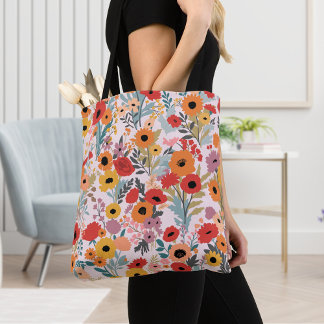 Bloemige Tote Tas Voor Dagelijkse Boodschappen en 