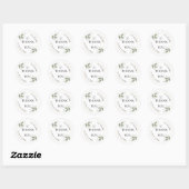 Bloemige Trouw Dank Je Geschenk Ronde Sticker (Vel)