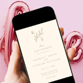 Bloemige Trouw Monogram Minimalistische Bewaar de Save The Date