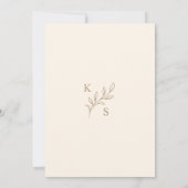Bloemige Trouw Monogram Minimalistische Bewaar de Save The Date (Achterkant)