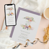 Bloemige Trouw Uitnodiging BOHO Wilde Bloemen Digi