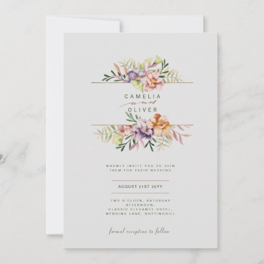 Bloemige Trouw Uitnodiging BOHO Wilde Bloemen Digi (Voorkant)