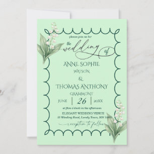 Bloemige Trouw Uitnodiging Lily of Valley Elegant