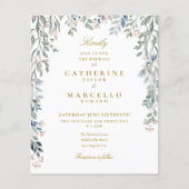 Bloemige Trouwkaart met Budget Groen (Voorkant)