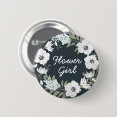 Bloemige trouwknoppen Krans Bloemenmeisje Ronde Button 5,7 Cm (Voorkant /achterkant)