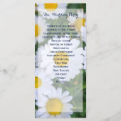 Bloemige trouwprogramma's rekkaartjes madeliefje programmakaart (Achterkant)
