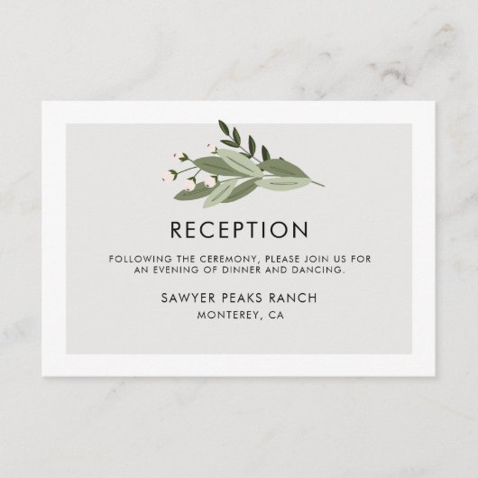 Bloemige trouwtakjes receptie informatiekaartje (Voorkant)