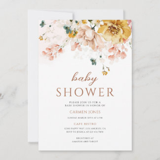 Bloemige Tuin Baby Shower Ontwerp Kaart