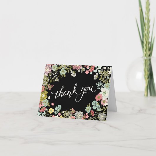 Bloemige Tuin Bruiloft Bedankkaartjes Bedankkaart (Voorkant)