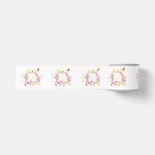 Bloemige Tuin Monogram Wit Grosgrain Lint (Voorkant)