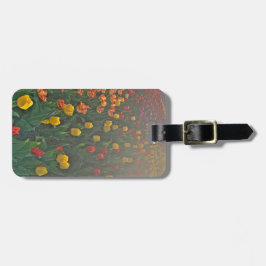 Bloemige Tulp Bagage Label