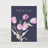 Bloemige Tulp Boho 'Denk aan Jou' Kaart (Voorkant)