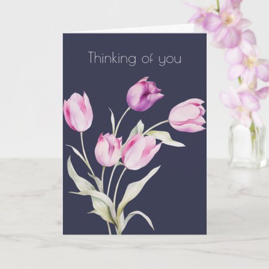 Bloemige Tulp Boho 'Denk aan Jou' Kaart (Orchidee)