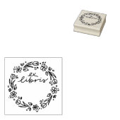 bloemige tulp ex libris boekstempel rubberstempel (Gestempeld)