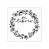 bloemige tulp ex libris boekstempel rubberstempel (Afrduk)