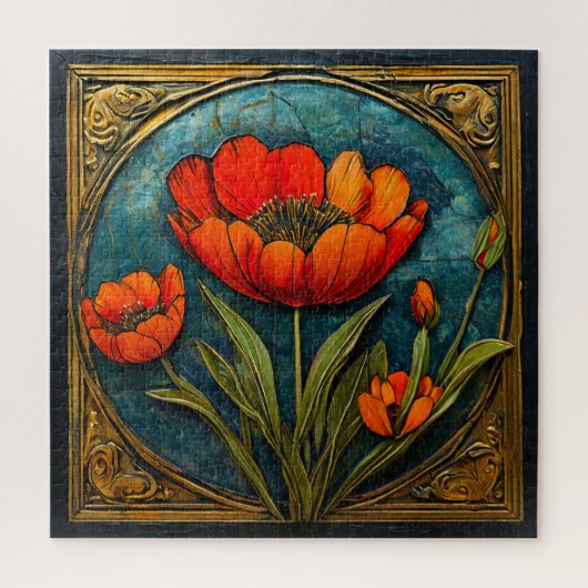 🌷 Bloemige Tulp Kunstpuzzel Cadeau 🧩 Legpuzzel (Verticaal)