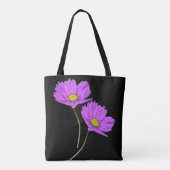 Bloemige Twee Paarse Cosmos Tote Bag (Achterkant)