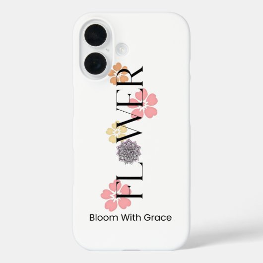 Bloemige typografie telefoonhoesje Case-Mate iPhone case (Achterkant)