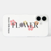 Bloemige typografie telefoonhoesje Case-Mate iPhone case (Achterkant (horizontaal))
