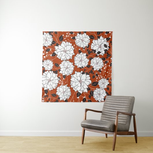 Bloemige Uitnodiging: Abstracte Bruiloft Wandkleed (In Situ (horizontaal))