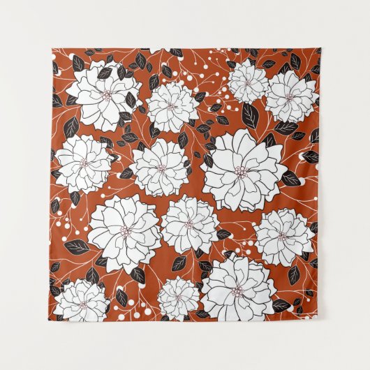 Bloemige Uitnodiging: Abstracte Bruiloft Wandkleed (Voorkant)